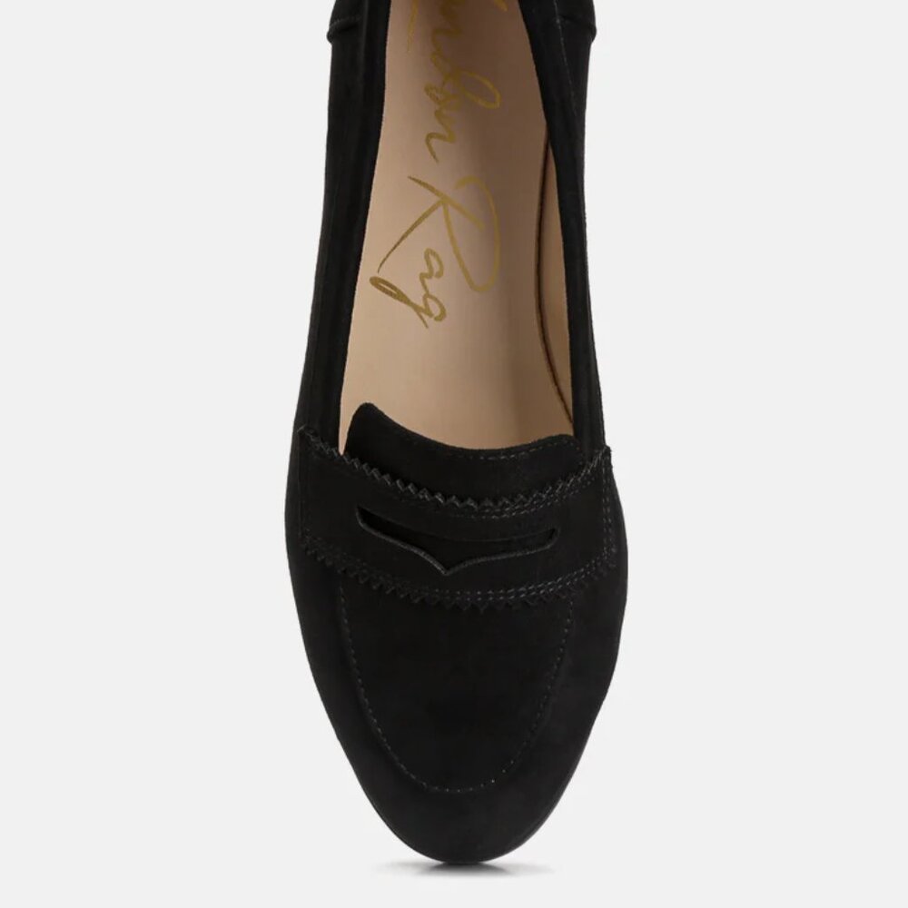 London Rag Black Pippa Suede Flat Loafers/NIB/9 - Picture 4 of 11